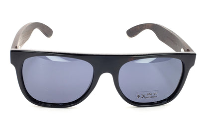 ASPECT Sunglasses: Handmade Ebony Wood Arms,Black Frame