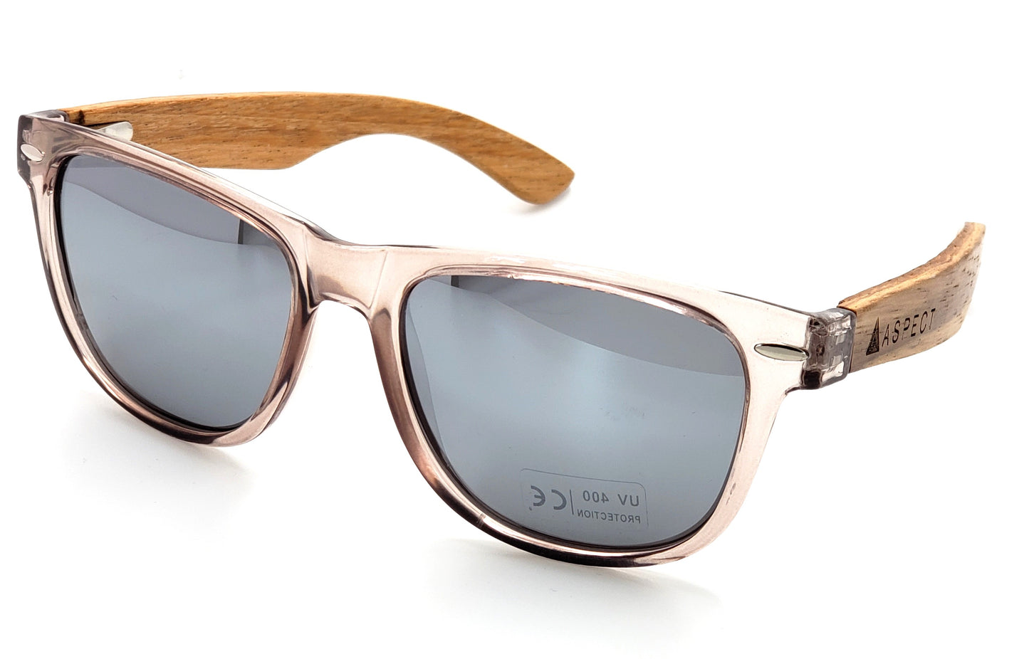 ASPECT Sunglasses: Handmade Zebrawood Arms, Opaque Frame