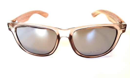 ASPECT Sunglasses: Handmade Zebrawood Arms, Opaque Frame