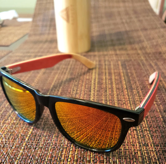 ASPECT Sunglasses: Handmade Skateboard Arms, BlackFrame