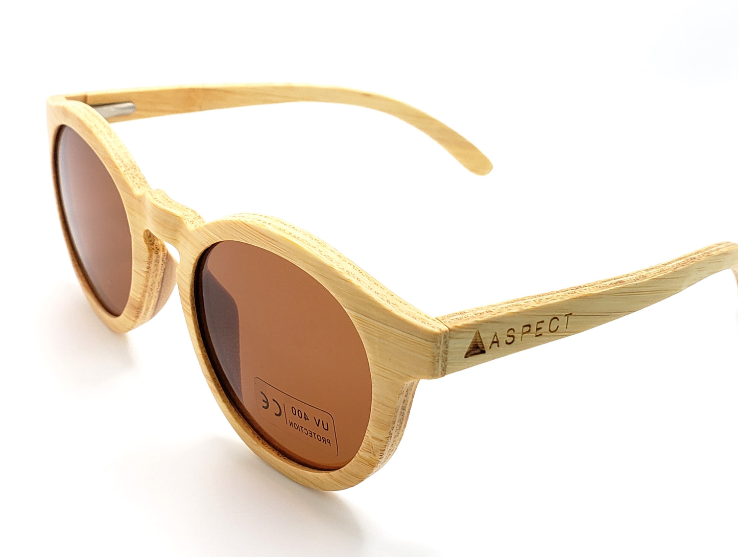 Aspect Sunglasses- All Wood, Hand Made - Bamboo,, Round