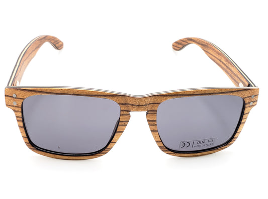 Aspect Sunglasses- All Wood, Hand Made - Zebra Wood