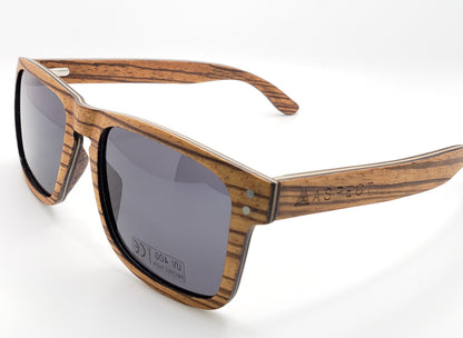 Aspect Sunglasses- All Wood, Hand Made - Zebra Wood